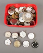A good collection of pocket watch movements, spares and repairs to include H.Samuel, Ingersoll and