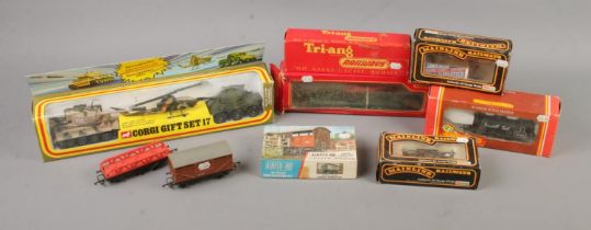 A collection of mostly boxed diecast vehicles and railway to include Corgi Gift Set 17 (Tiger Mk.1