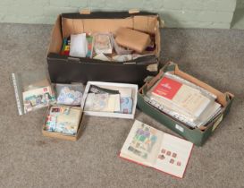 A box of assorted world stamps to include good collection of unfranked British 1st and 2nd Class (