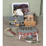 Two boxes of assorted model railway supplies and accessories to include turntables, Phillip D.