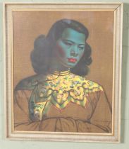 After Tretchikoff, a framed print depicting an Oriental girl. (60cm x 50cm)