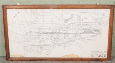 A large framed general plan of Atlas Works. Thos Firth & John Brown Ltd, Engineers Drawing Office,