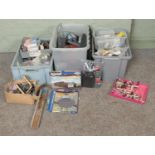 Three boxes of assorted model railway accessories to include spares, Lone Star, Atlas Roundhouse,