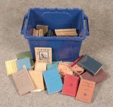 A box of books relating to music and poetry. Includes antique examples.