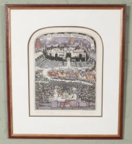 Graham Clarke (Born 1941) - 'Chianti Dante', etching with watercolour, signed and titled in