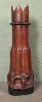 'The Champion' Chimney Pot, No. 1417, with crown top and octagonal base. Raised on stand. Total