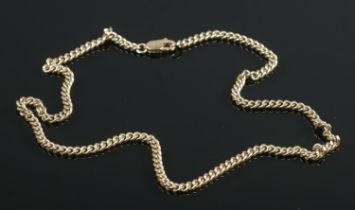 A 9ct gold 16 inch curb necklace. 14.24g.