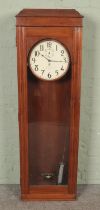 A large International Time Recording Company Co Ltd London mahogany factory master clock with Arabic