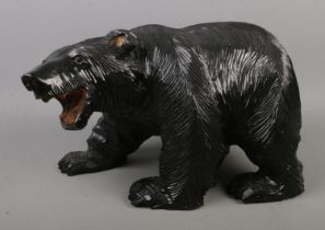 A large Japanese carved water bear Length approx 44cm