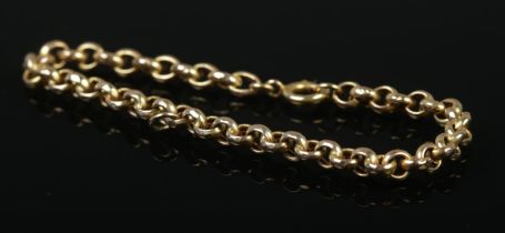 A 9ct Gold bracelet chain. Total weight: 3.5g.
