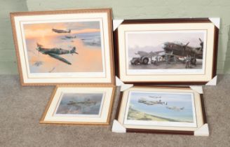 Four limited edition WWII aviation prints to include Philip E. West 'Preparing for Tripitz',