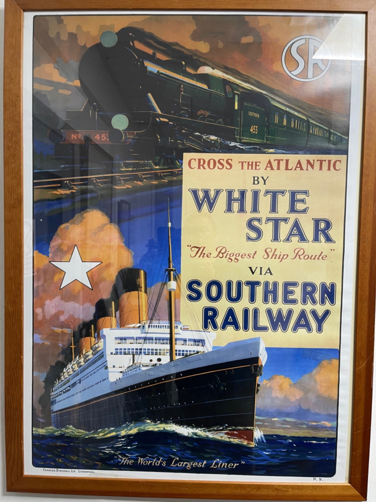 SIMPLY MAGNIFICENT!Vintage inspired framed print poster Cross The Atlantic by WHITE STAR 'The