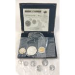 2002 DENMARK Euro 9 coin set in original packets with coa and a damaged display case.