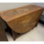 ANTIQUE LIGHT OAK VICTORIAN gateleg dining table with candy-twist leg supports - extends to 6ft