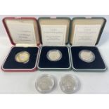 A collection of Royal Mint Silver Proof coins to include 1995 Second World War x2, 1997 UK Silver