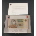 CLYDESDALE BANK 1987 £10 Ten Pound banknote in acrylic slab and presentation box with certificate