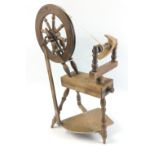 Miniature spinning wheel in working order approx 44cm tall