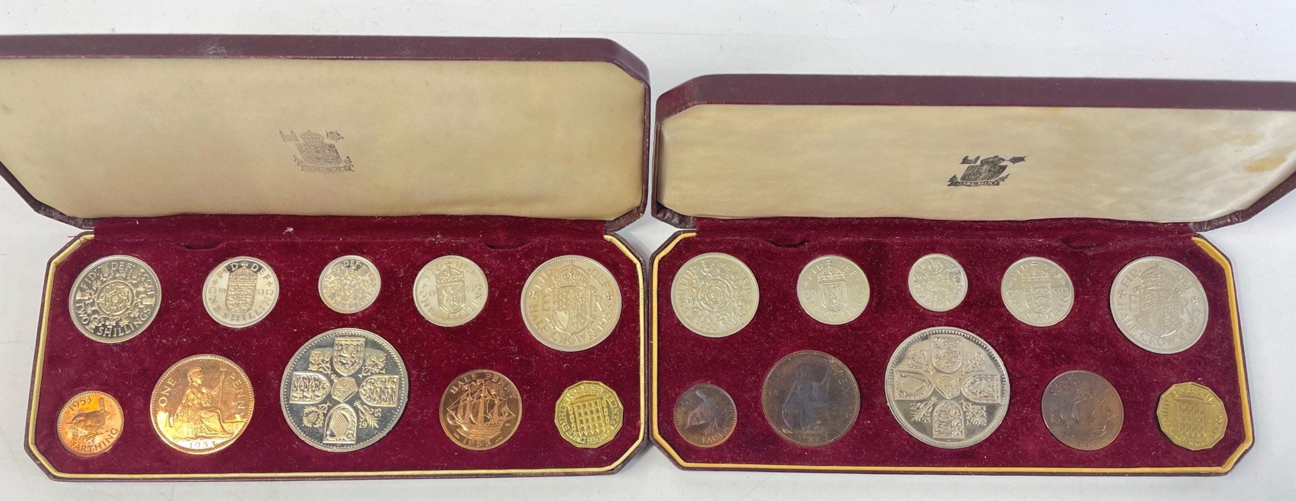 Royal Mint 1953 Cased CORONATION Coin Sets in cases x 2 - Image 2 of 2