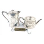 A nice quality EP teapot (16cm tall) and coffee pot (23cm tall) plus an old-fashioned pocket