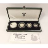 1997 BRITANNIA Silver Proof set of four coins in ROYAL MINT case