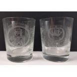 SCOTS INTEREST - A pair of nice whisky tumblers inscribed on both 'AUDENTIOR IBO' - I WILL GO