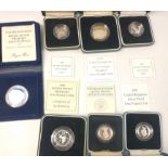 Royal Mint Silver Proof Coin lot