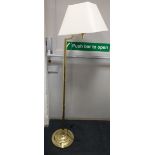 Brass style standard lamp with shade on adjustable arm