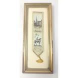 A vintage STEVENGRAPH framed bookmark of Coventry including the cathedral and Lady Godiva, frame