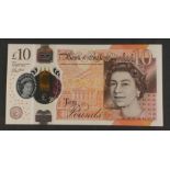A polymer CLELAND Bank of England ten pound note serial no AA01 071650