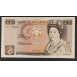Rare Bank of England brown £10 banknote A17 066882 Unusual unsigned Chief Cashier