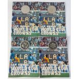 Four ISLE OF MAN official world cup crowns (Spain) 1982, in presentation booklets