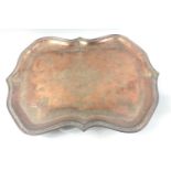 An engraved copper tray 57x40cm approx with hanging hook