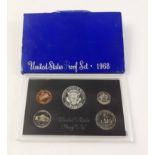 From the year of revolution - a mint UNITED STATES PROOF SET of five coins from 1968