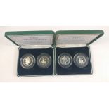 Two sets 1997 UNITED KINGDOM Silver Proof Fifty Pence two coin sets encapsulated and cased with coa