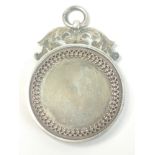 A silver hallmarked, Birmingham 1908, medallion pendant with no inscription 3.4cm diameter, weight