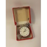 A vintage SMITH'S wind 1/5th second stopwatch in box