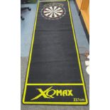 An XQMAX " Let's Play Darts" mat, 237cm length