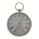 A silver pocket watch with case hallmarked Chester 1898 made by The Lancashire Watch Co, watch