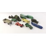 A small but interesting collection of DINKY diecast models to include buses, six wheel truck with