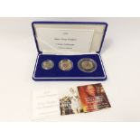 UNITED KINGDOM 2004 Silver Proof Piedfort 3 coin set in plush case