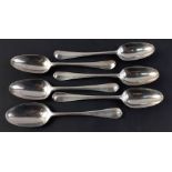 Six sterling silver Georgian dessert spoons by Thomas & William Chawner