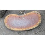 VINTAGE! A kidney shaped slab - made of fired clay / an interesting garden curio - width 18”