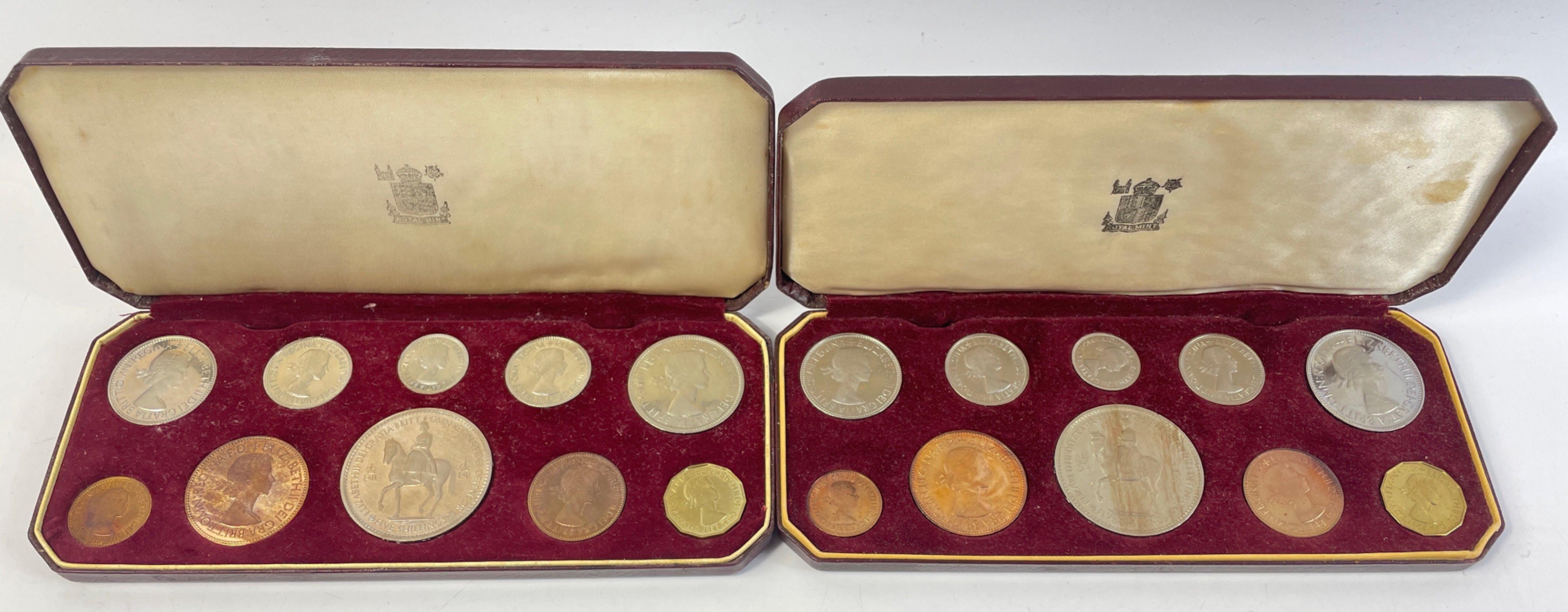 Royal Mint 1953 Cased CORONATION Coin Sets in cases x 2