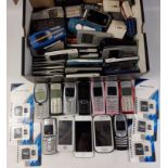 A job lot of used mobile phones, mostly NOKIA, plus various batteries and 6 unopened MICRO ADAPTER