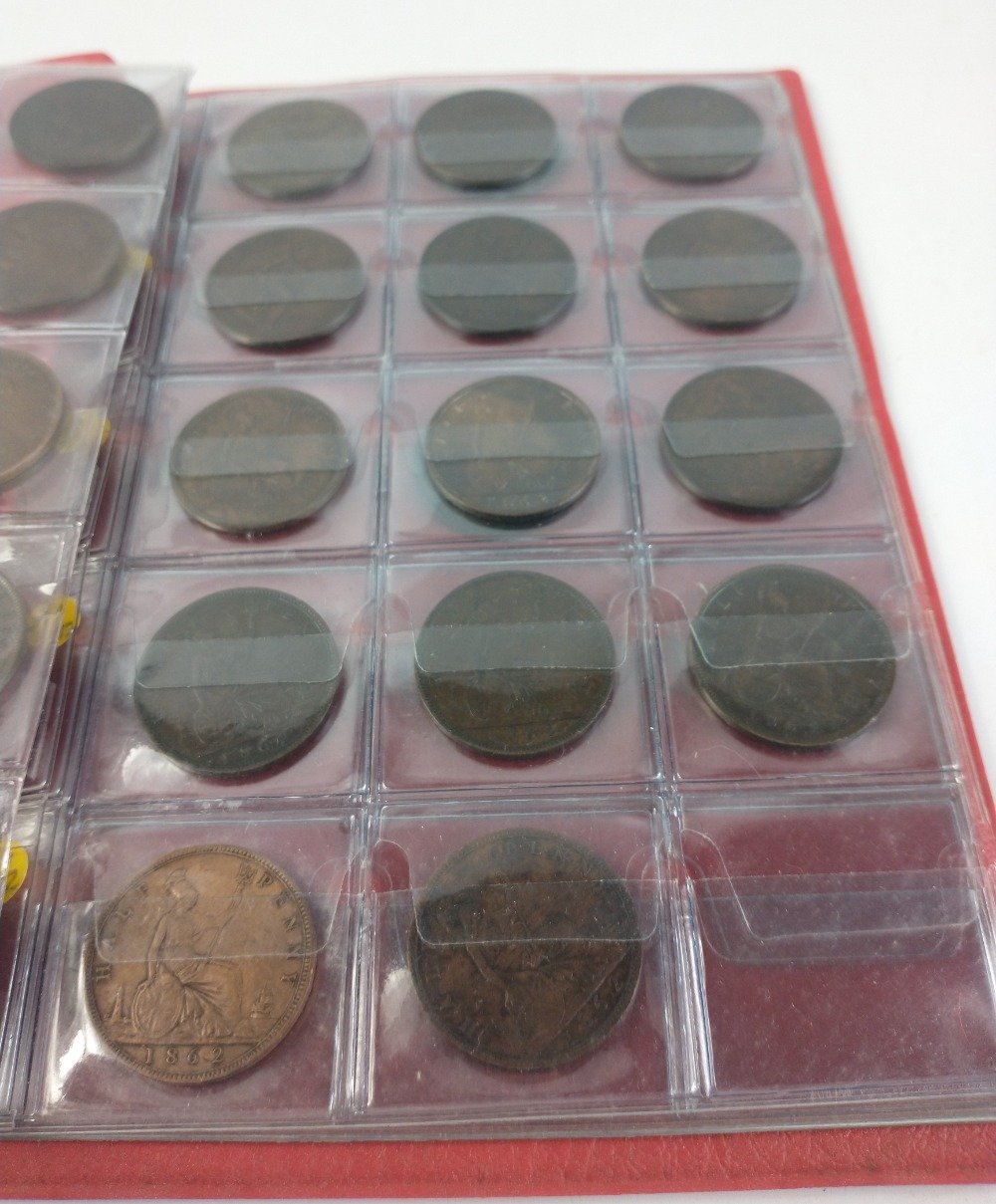 A folder containing an interesting and well collated collection of VICTORIA HALF PENNIES - Image 2 of 2