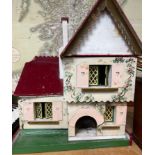 VINTAGE - A nice wee cottage style doll's house - requires some love and attention to bring it