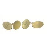 REALLY SPECIAL! A pair of 18ct hallmarked yellow gold cufflinks weight 9.26g