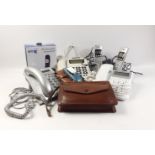 A collection of 5 cordless landline telephones including BT 1100 plus three spec cases