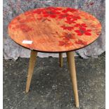 A joiner-made wooden round coffee table with an UNUSUAL LEG-support combination! - dimensions