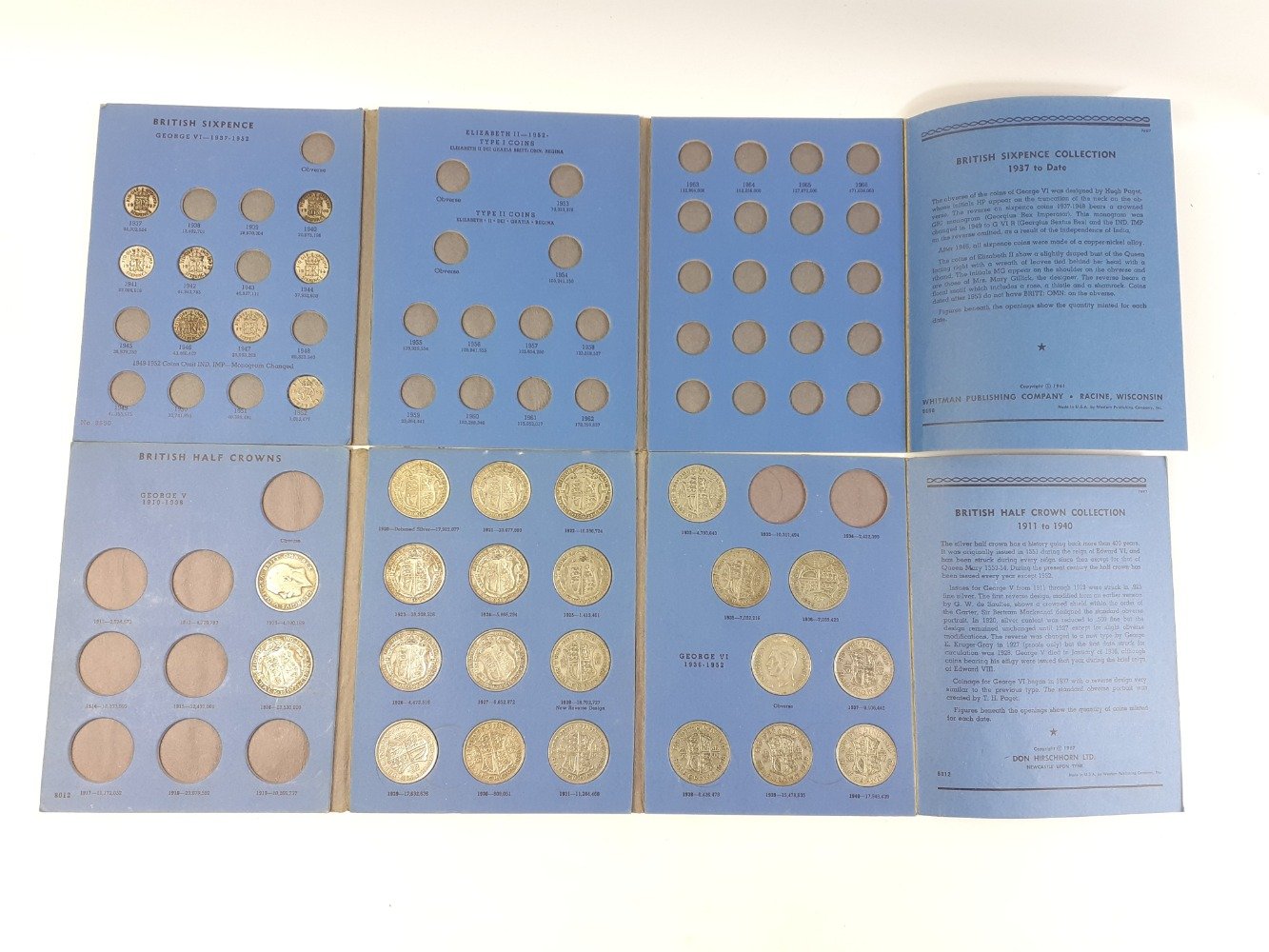 Various silver Great Britain coins in Whitman folders all incomplete to include sixpence - Image 2 of 5